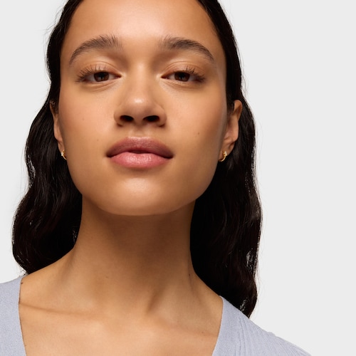 Gold Hoop earrings with lab-grown diamonds and flower motif TOUS Lili