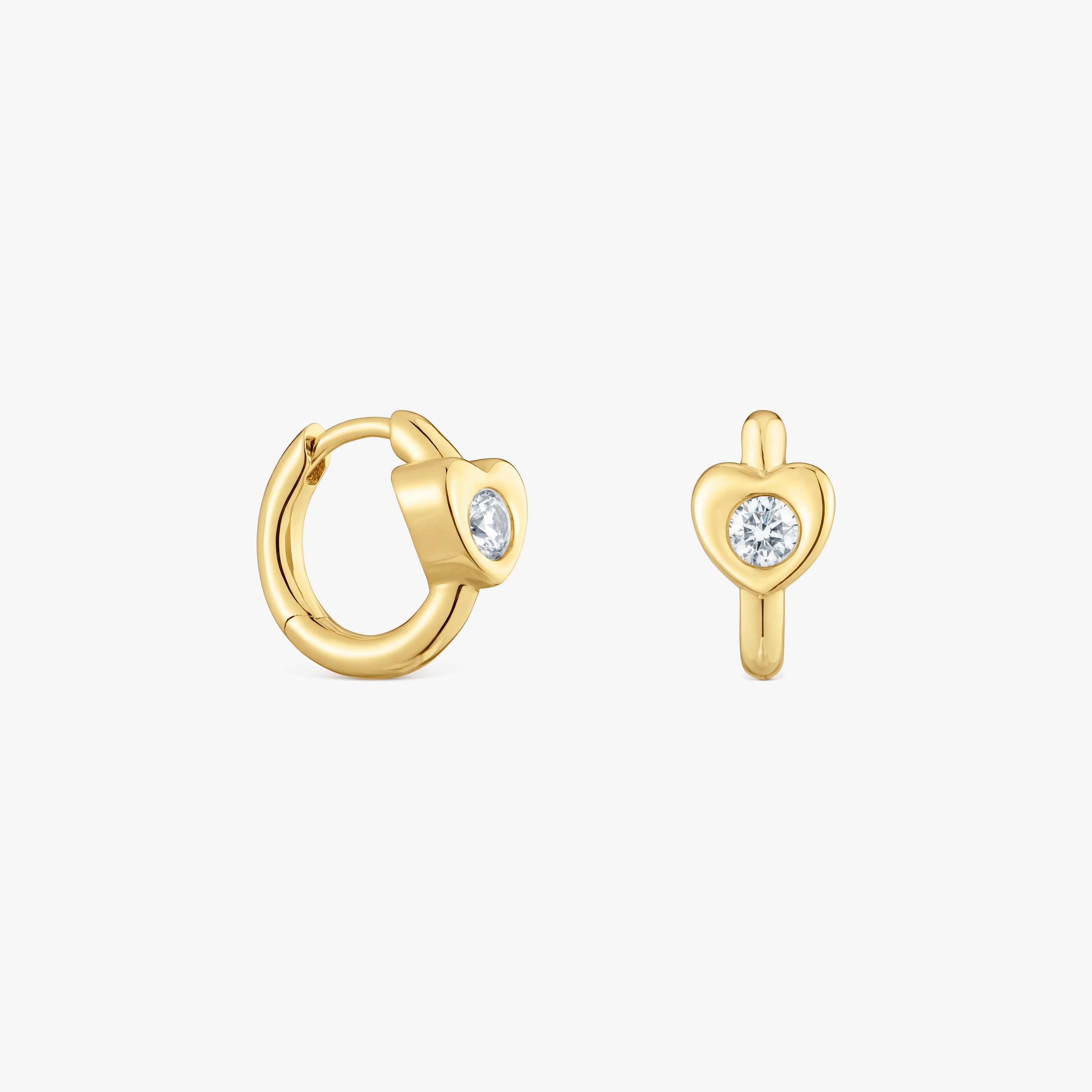 18K solid gold Hoop earrings with lab-grown diamonds and heart motif TOUS Lili
