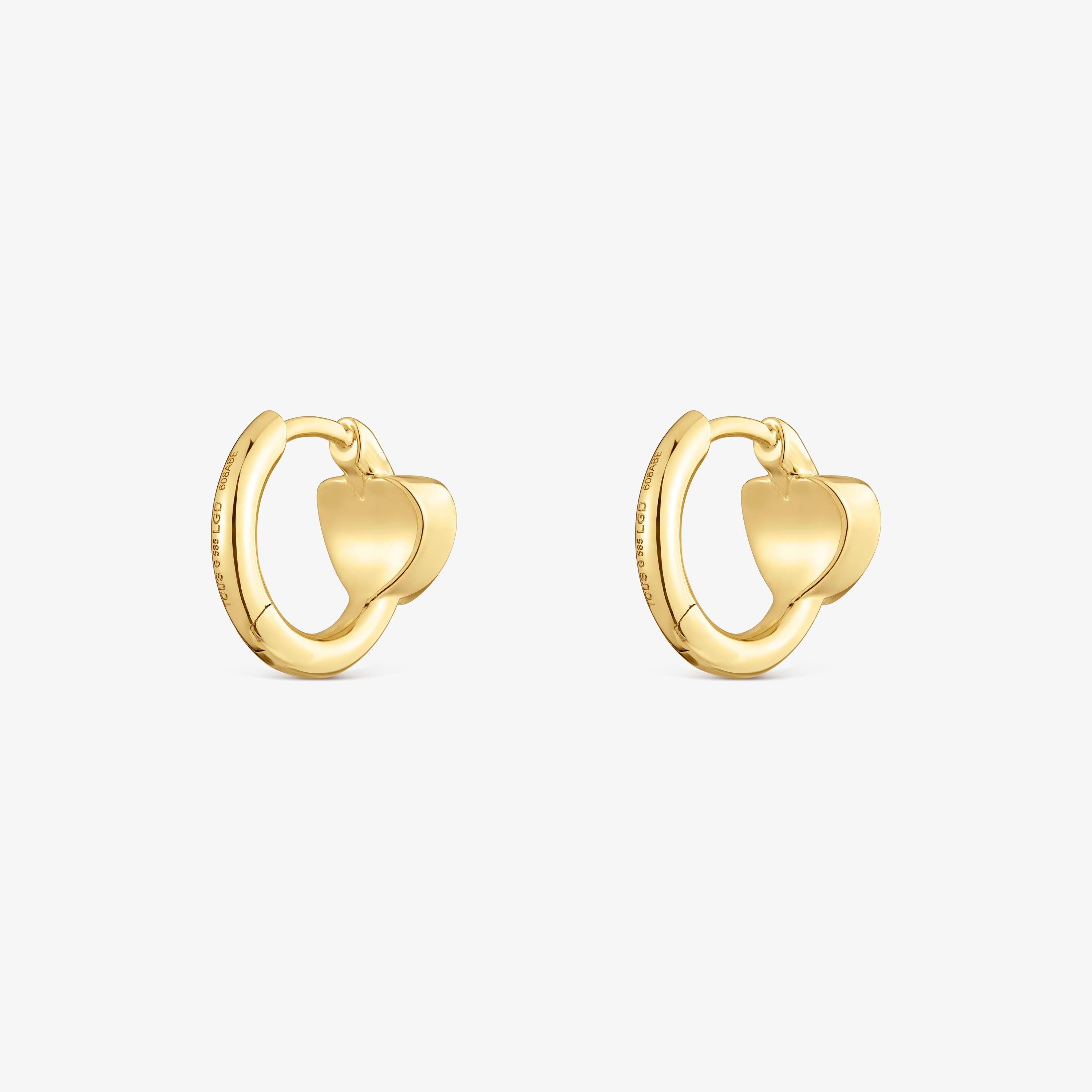 18K solid gold Hoop earrings with lab-grown diamonds and heart motif TOUS Lili
