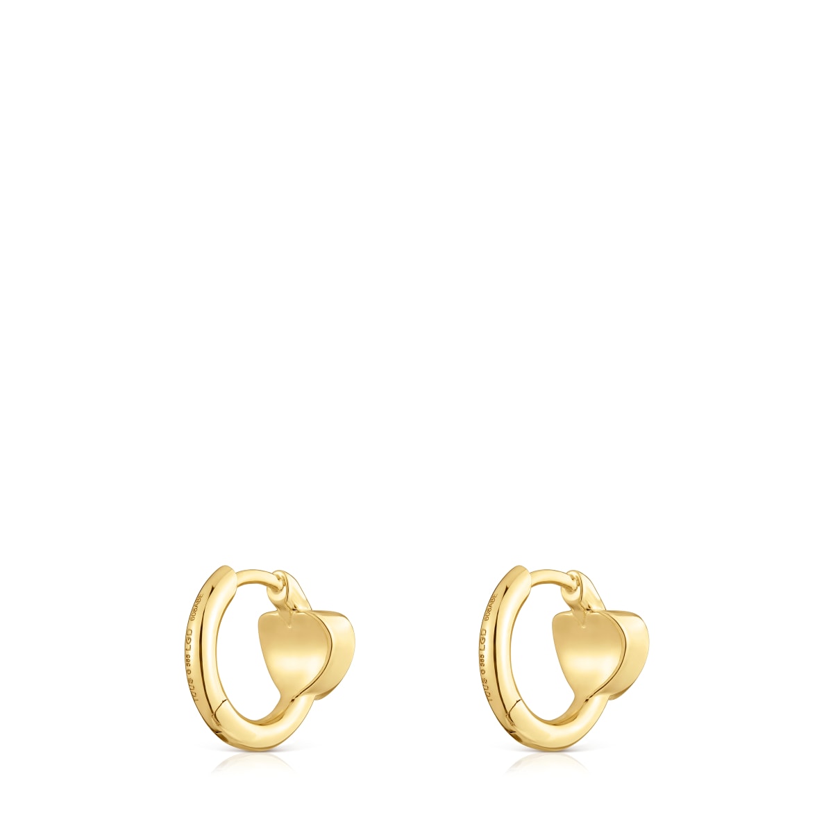 Gold Hoop earrings with lab-grown diamonds and heart motif TOUS Lili