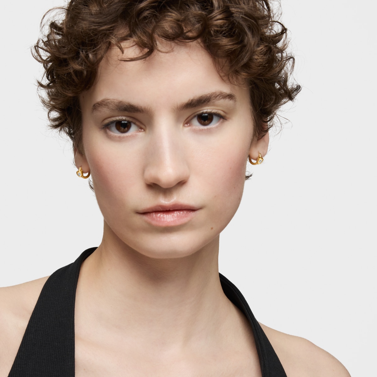 Gold Hoop earrings with lab-grown diamonds and heart motif TOUS Lili