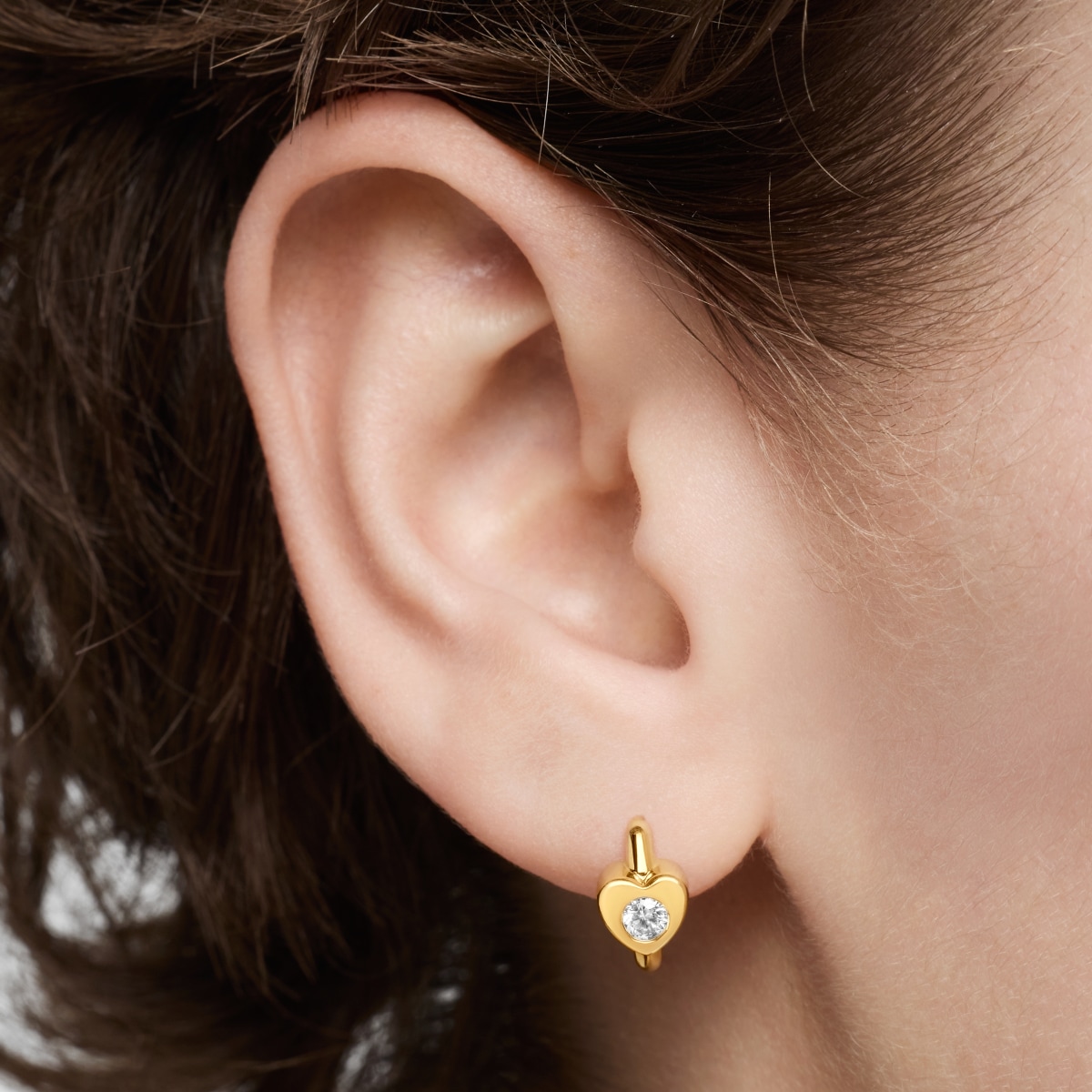 Gold Hoop earrings with lab-grown diamonds and heart motif TOUS Lili