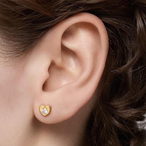 Gold Heart earrings with lab-grown diamonds TOUS Lili