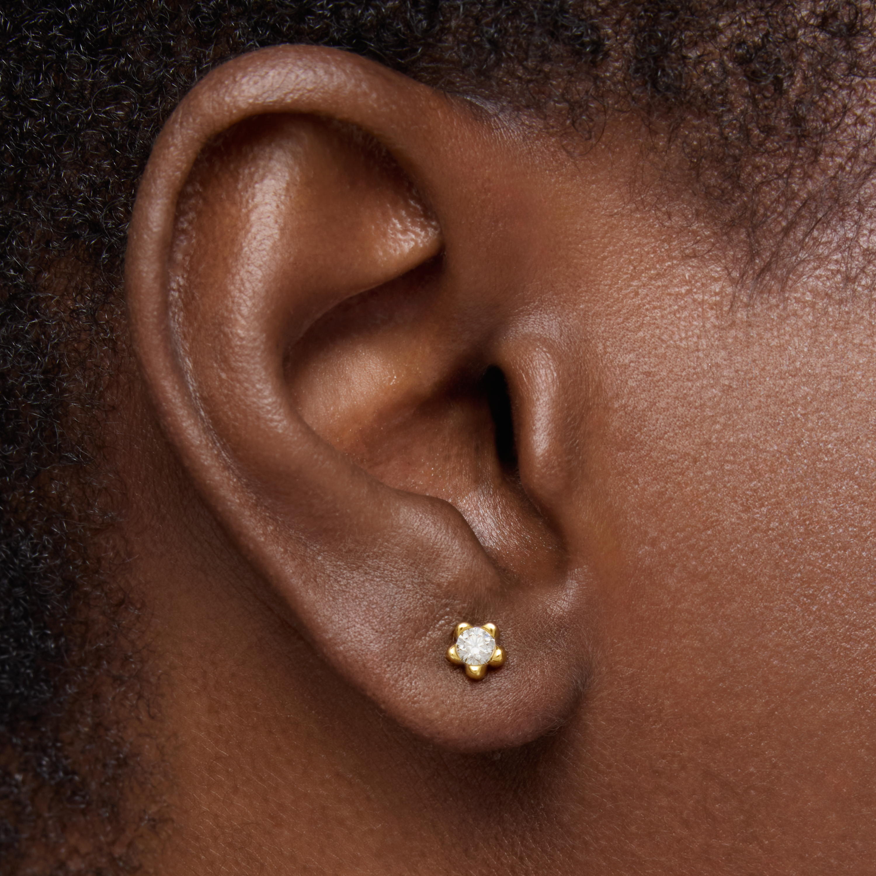 18K solid gold Flower earrings with lab-grown diamonds TOUS Lili