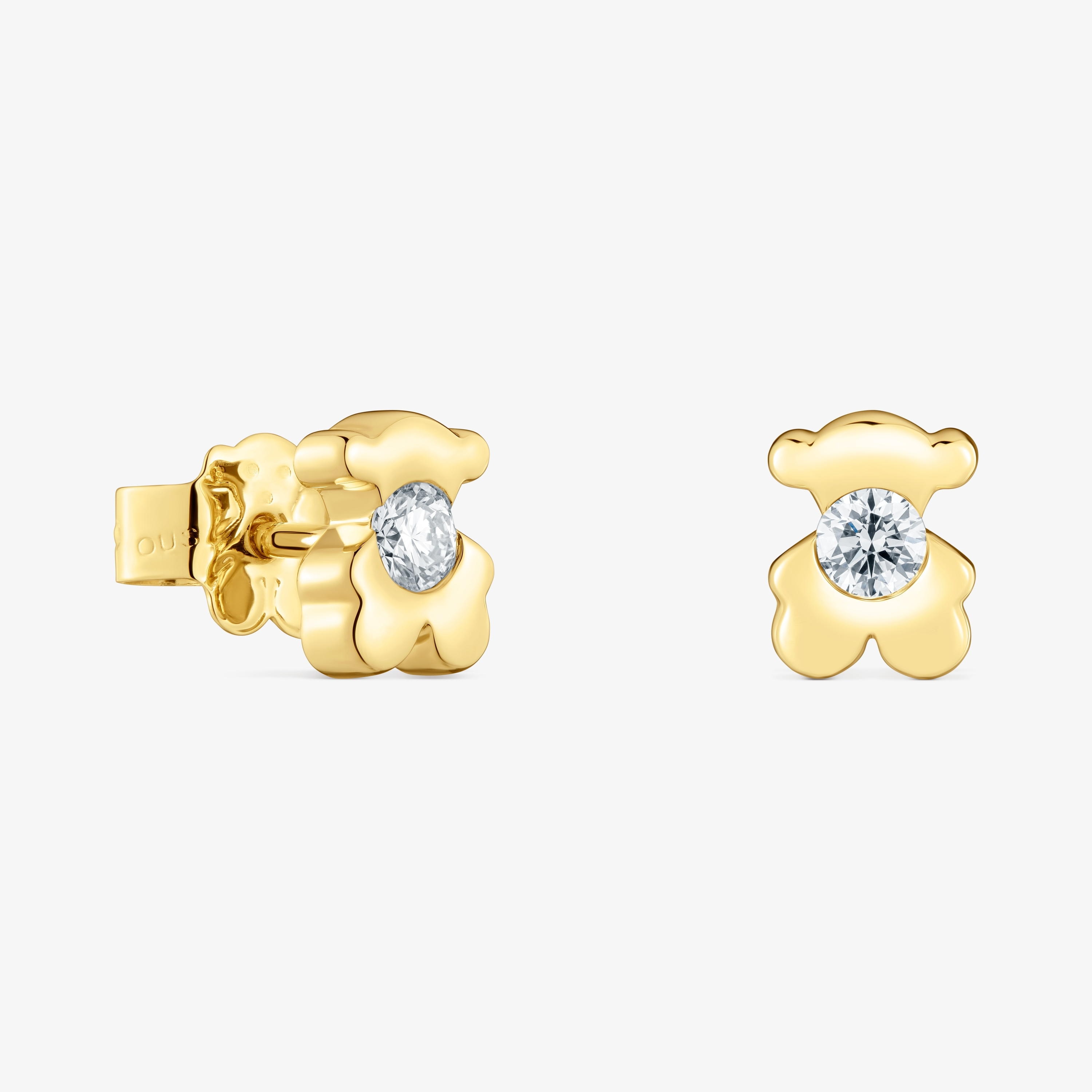 6 mm 18K solid gold Bear earrings with lab-grown diamonds TOUS Lili