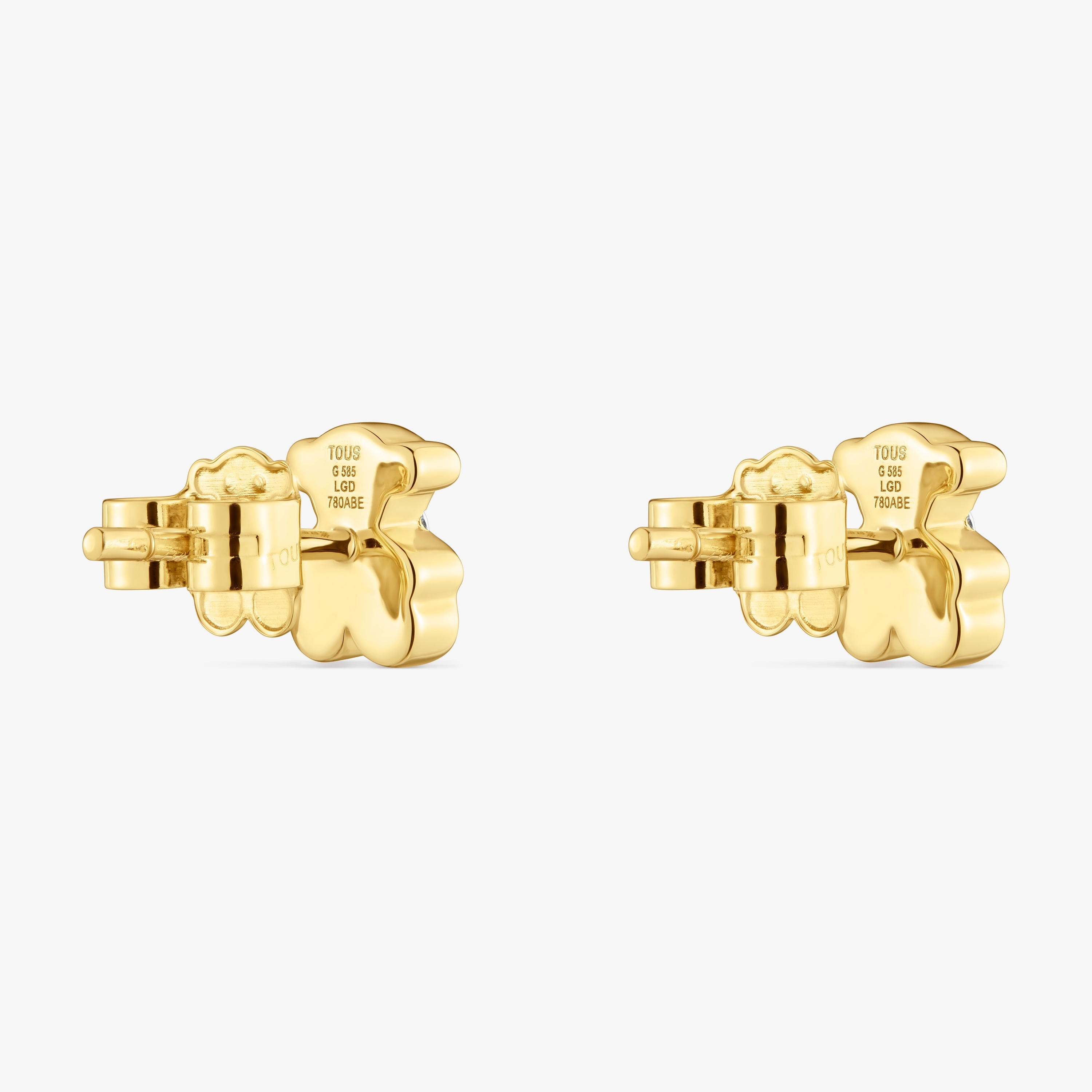 6 mm 18K solid gold Bear earrings with lab-grown diamonds TOUS Lili