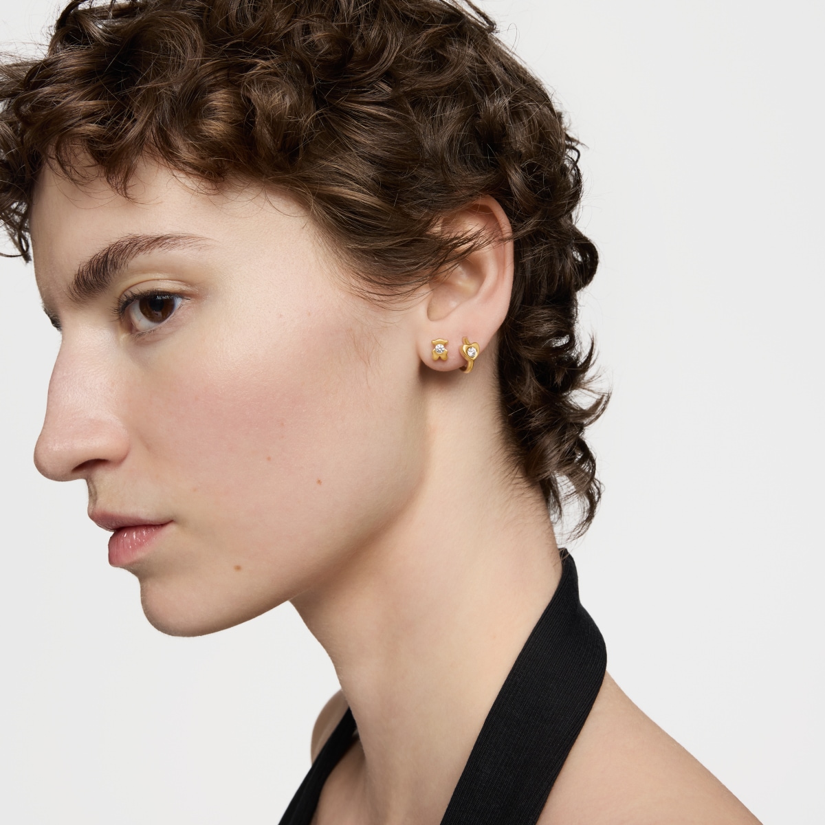 6 mm gold Bear earrings with lab-grown diamonds TOUS Lili