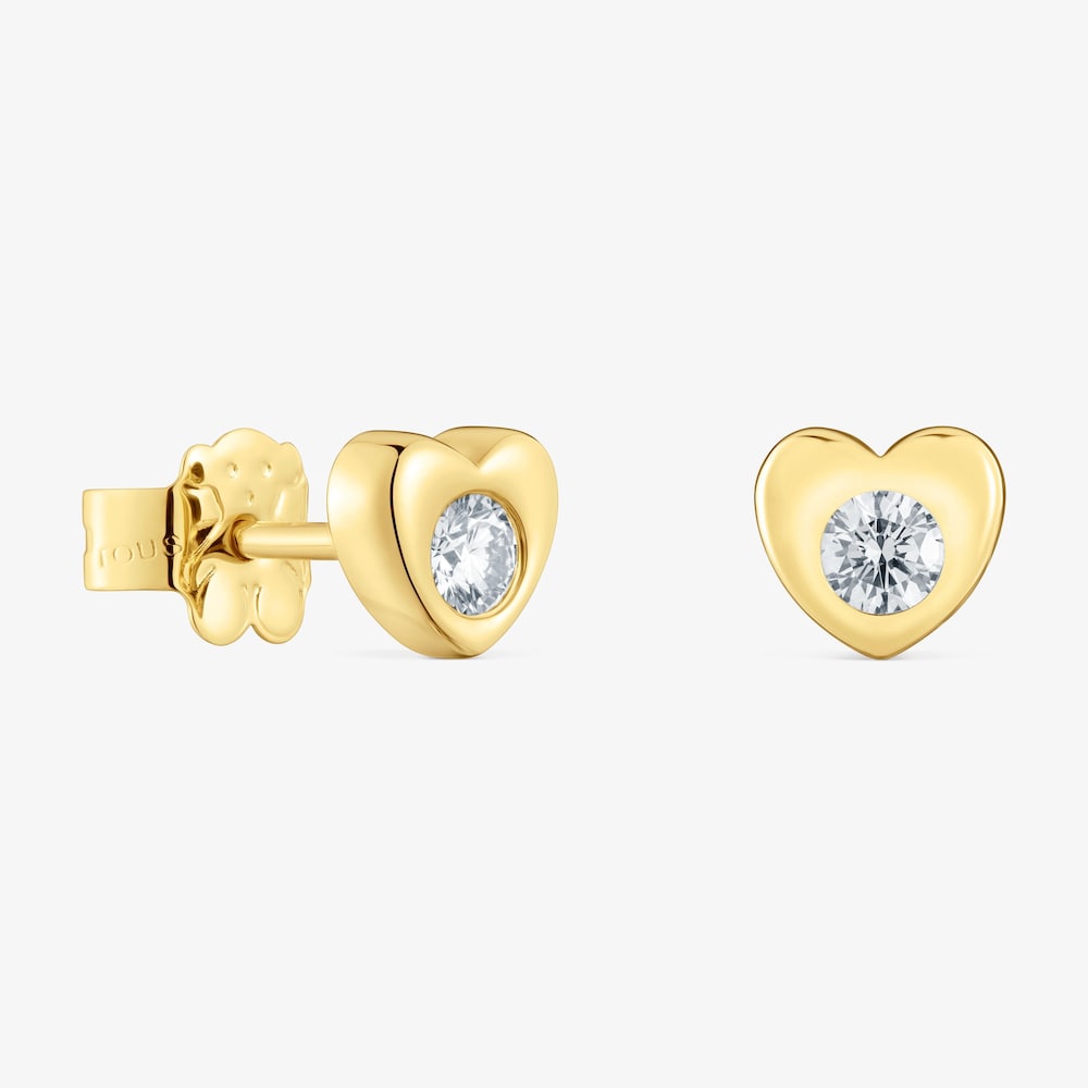 6&nbsp;mm 18K solid gold Heart earrings with lab-grown diamonds TOUS Lili