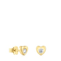 6 mm gold Heart earrings with lab-grown diamonds TOUS Lili