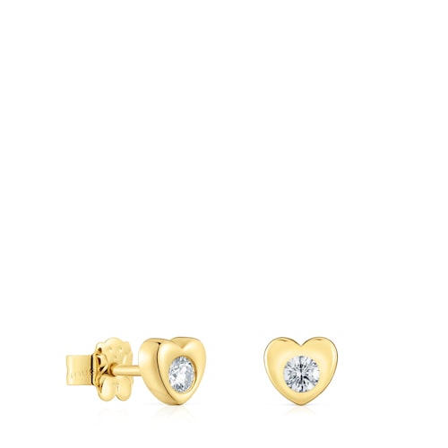 6 mm gold Heart earrings with lab-grown diamonds TOUS Lili