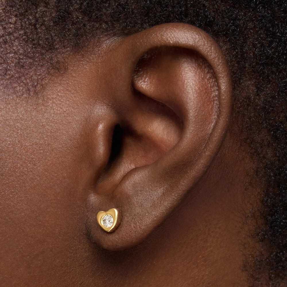 6 mm gold Heart earrings with lab-grown diamonds TOUS Lili 6 mm gold Heart earrings with lab-grown diamonds TOUS Lili