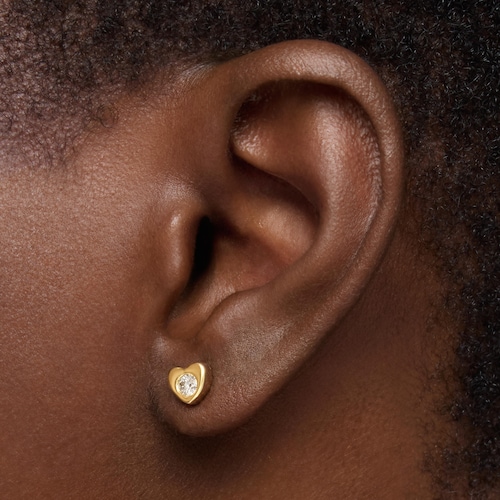 6 mm gold Heart earrings with lab-grown diamonds TOUS Lili