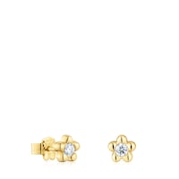 Pendientes flor de oro con diamantes creados en laboratorio TOUS Lili