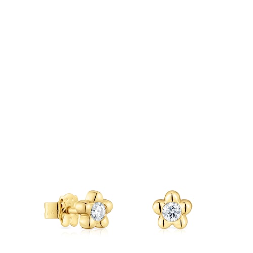 6 mm gold Flower earrings with lab-grown diamonds TOUS Lili