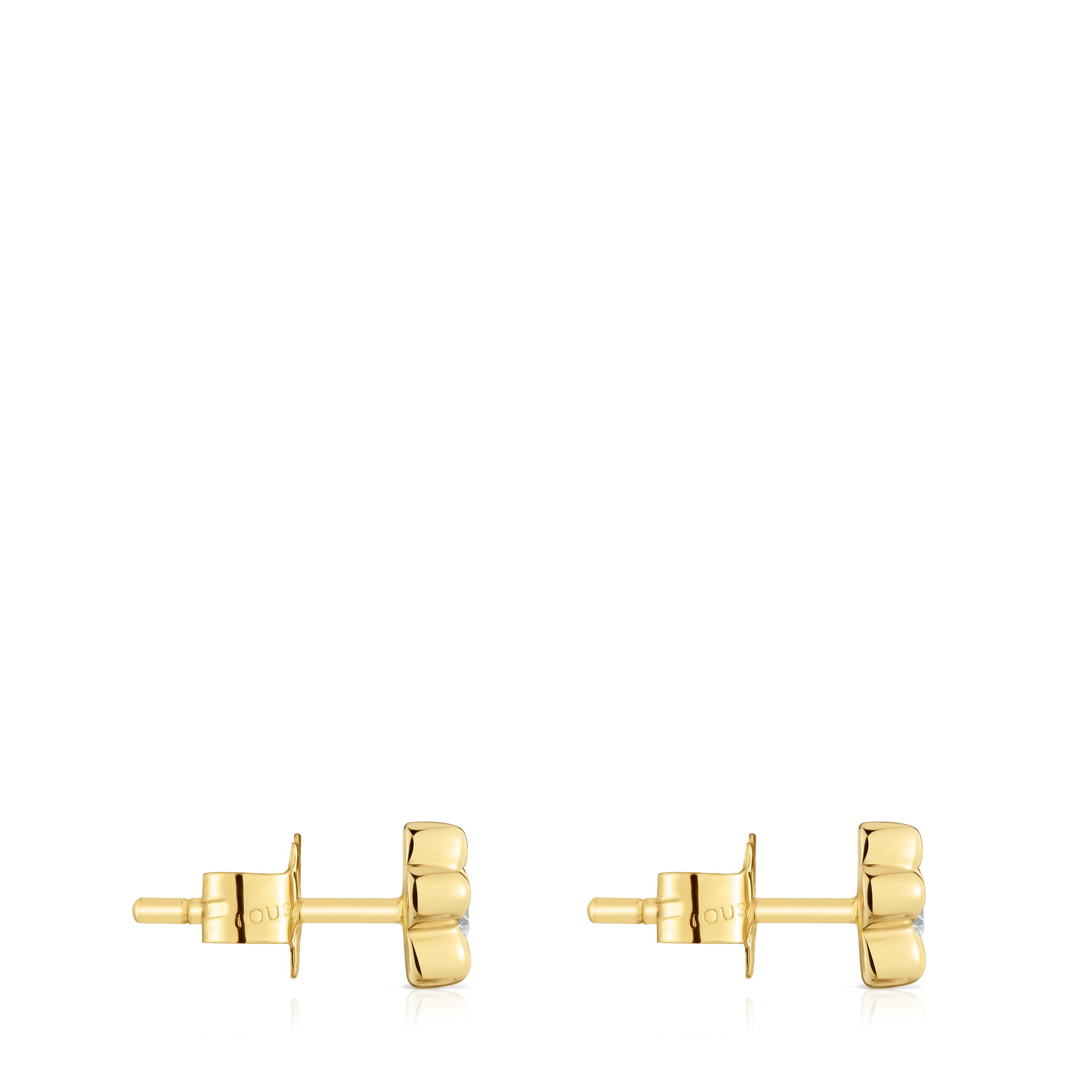 6 mm gold Flower earrings with lab-grown diamonds TOUS Lili