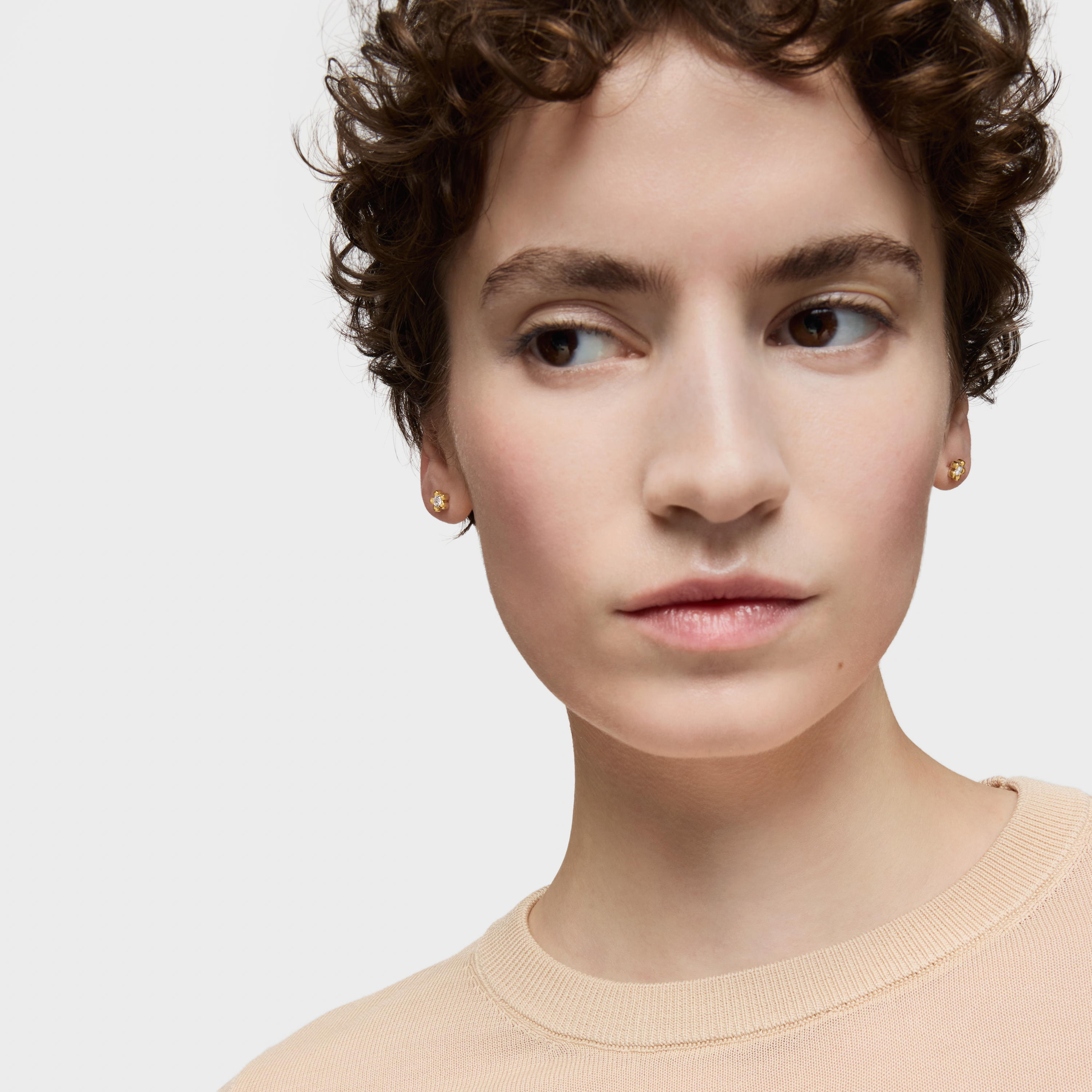 6 mm gold Flower earrings with lab-grown diamonds TOUS Lili