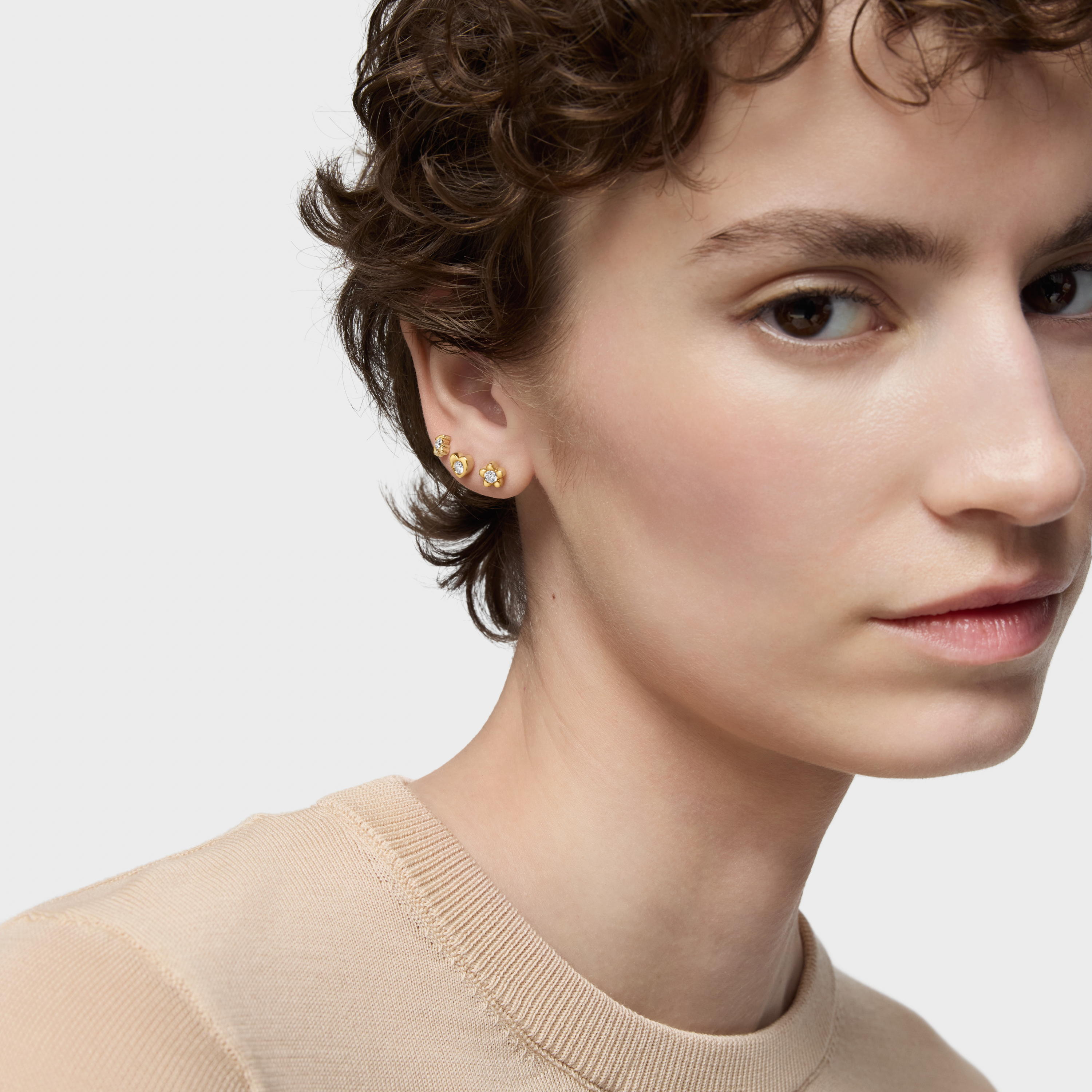 6 mm gold Flower earrings with lab-grown diamonds TOUS Lili