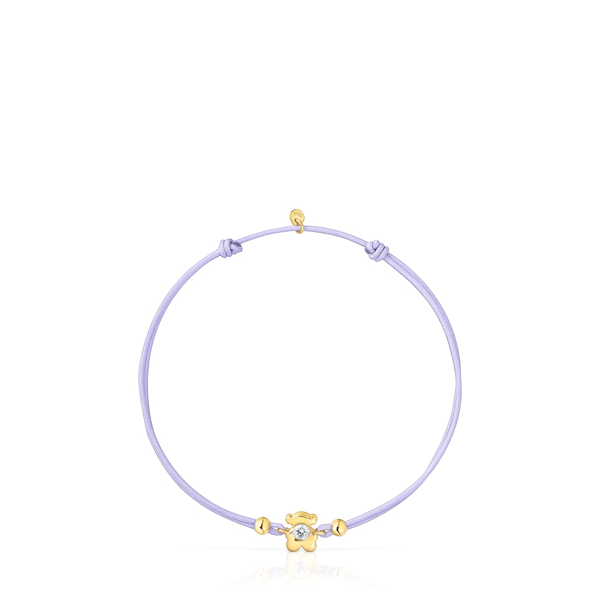Gold Bracelet with lab-grown diamond and mauve nylon TOUS Lili