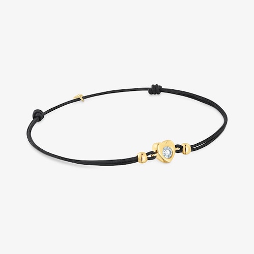 Pulsera de oro 18K con diamante creado en laboratorio y nylon negro TOUS Lili