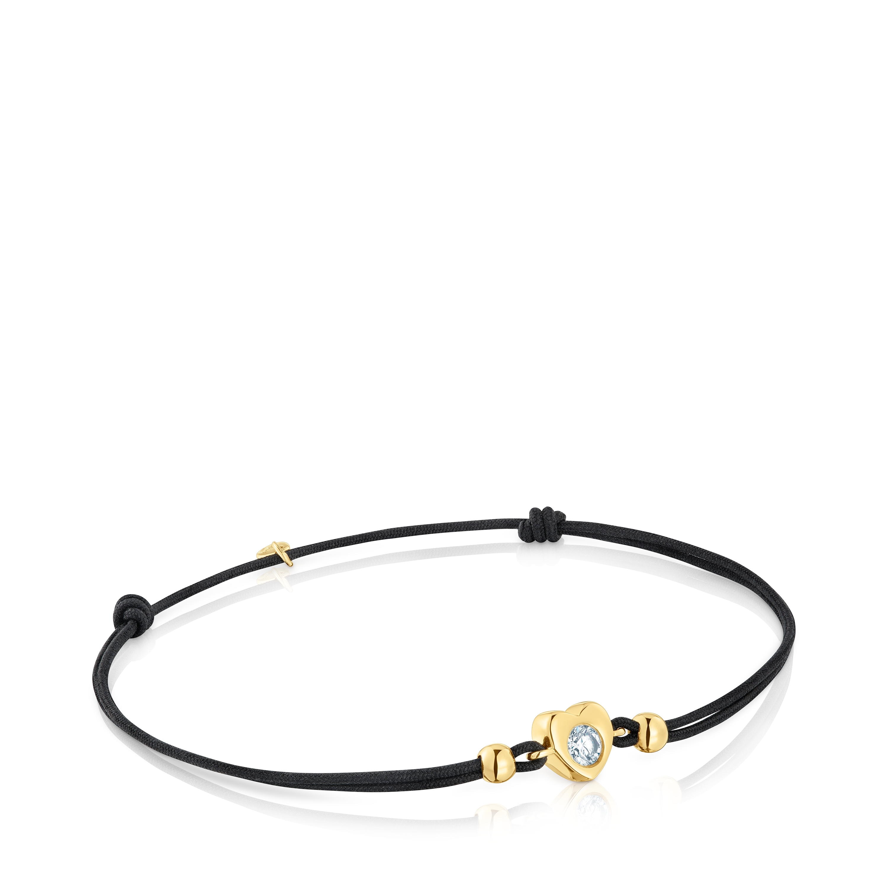 Pulsera de oro con diamante creado en laboratorio y nylon negro TOUS Lili