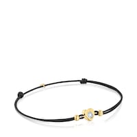 Gold Bracelet with lab-grown diamond and black nylon TOUS Lili