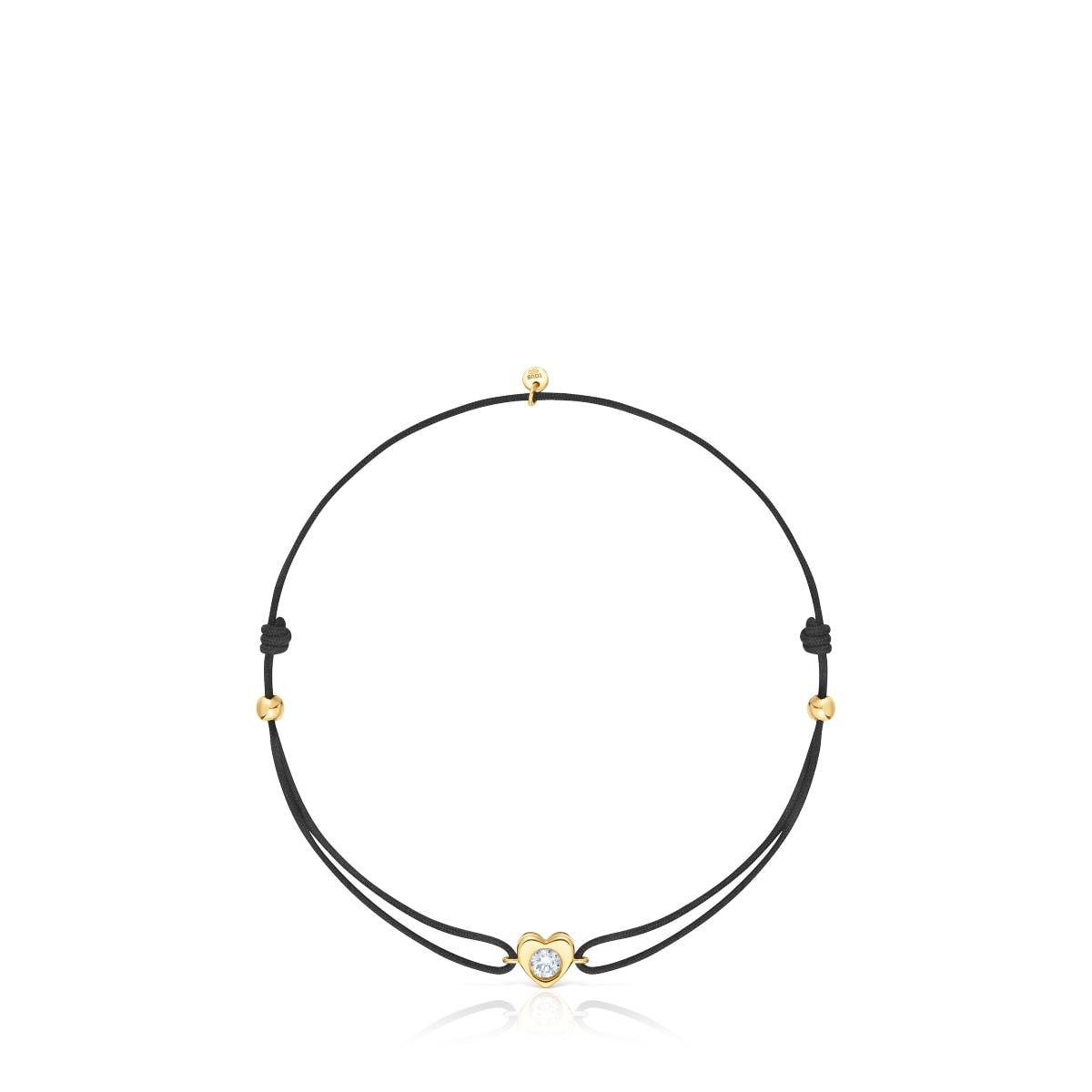 Gold Bracelet with lab-grown diamond and black nylon TOUS Lili