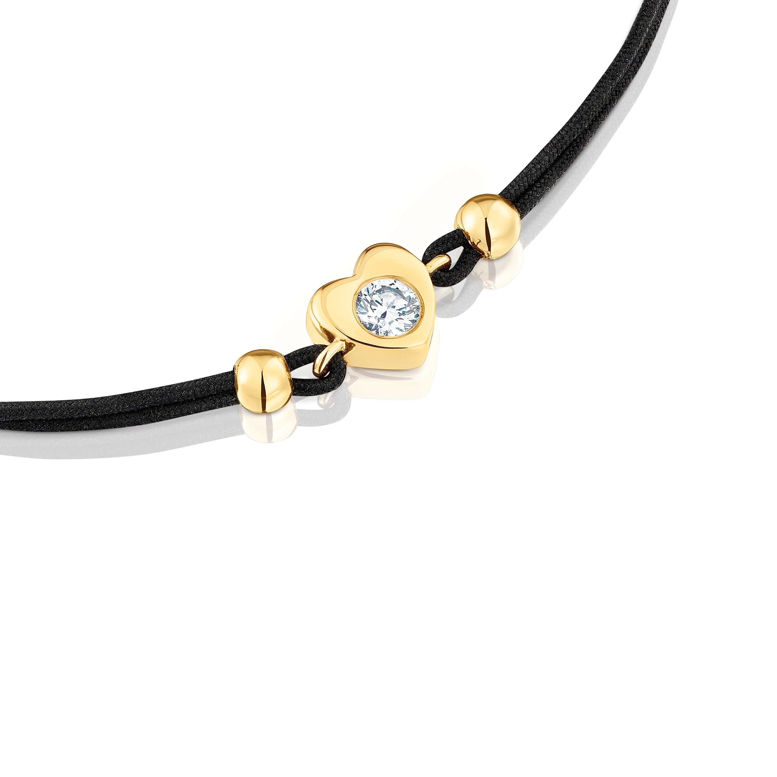Pulsera de oro con diamante creado en laboratorio y nylon negro TOUS Lili