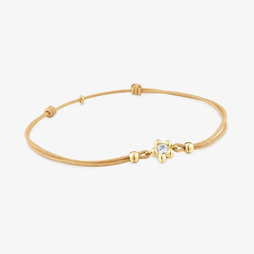 Pulsera de oro 18K con diamante creado en laboratorio y nylon camel TOUS Lili