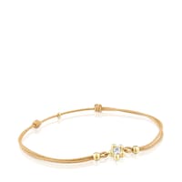 Gold Bracelet with lab-grown diamond and camel-colored nylon TOUS Lili