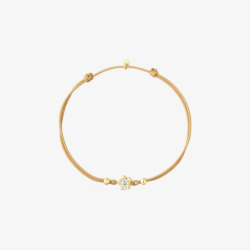 Zlat&yacute; N&aacute;ramok so syntetick&yacute;m diamantom a&nbsp;nylonom ťavej farby TOUS Lili