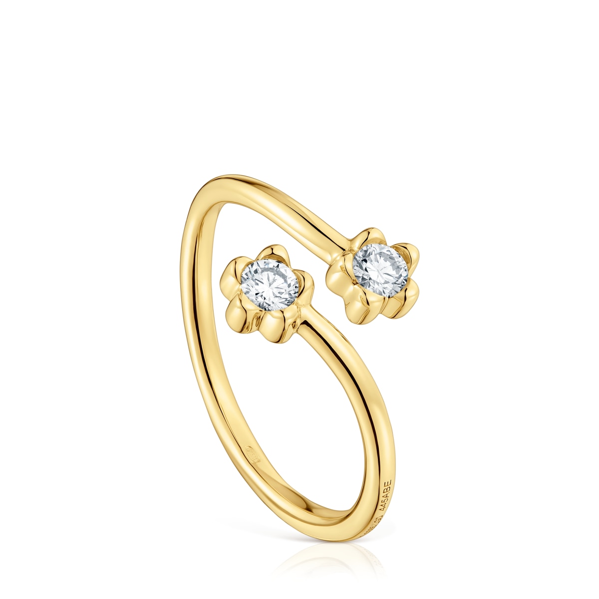 Anillo abierto de oro con diamantes creados en laboratorio TOUS Lili
