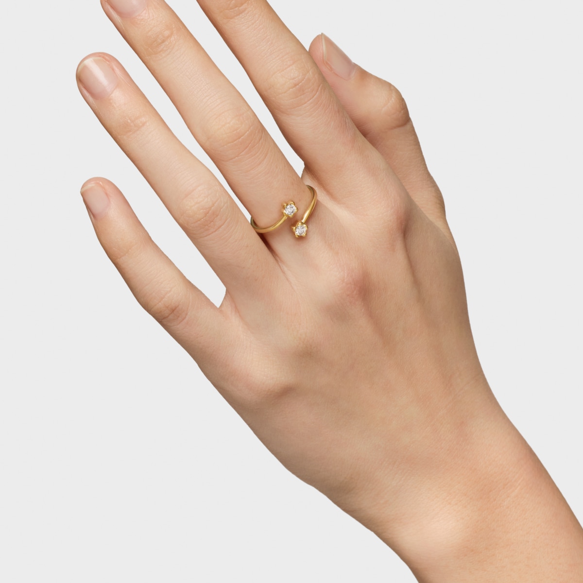 Anillo abierto de oro con diamantes creados en laboratorio TOUS Lili