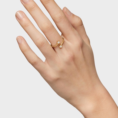 Anillo abierto de oro con diamantes creados en laboratorio TOUS Lili