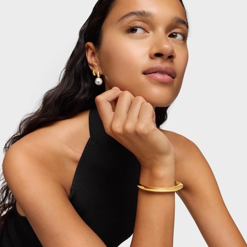 Pulsera esclava con baño de oro de 18 kt sobre plata Warm