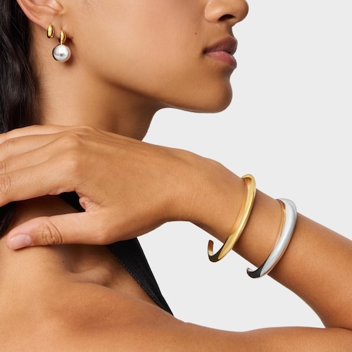 Pulsera esclava con baño de oro de 18 kt sobre plata Warm