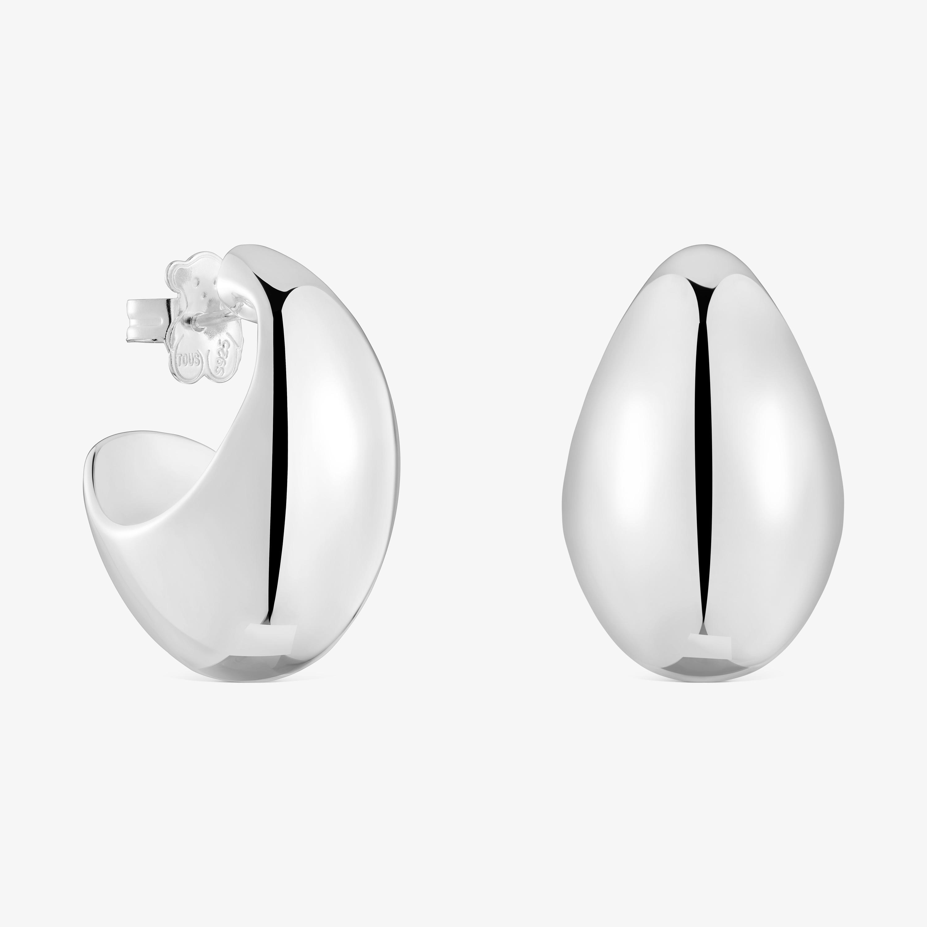 Silver Hoop earrings Warm