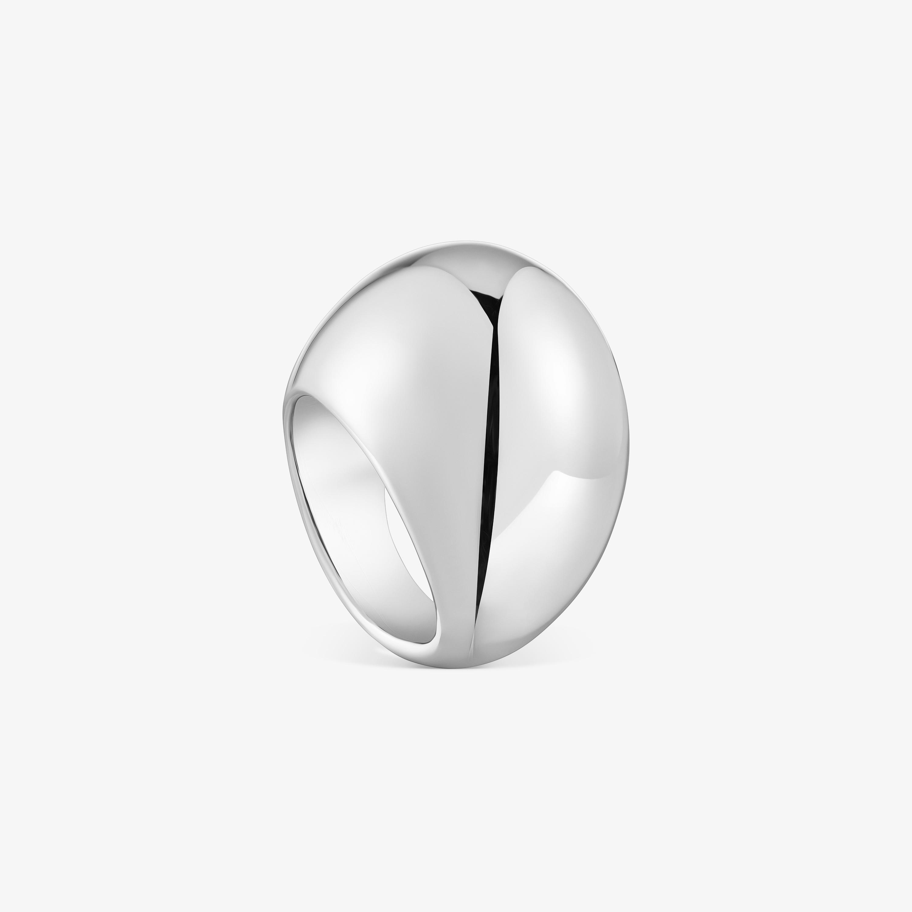 Wide silver Dome ring Warm