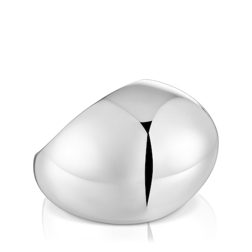 Anillo ancho de plata abombado Warm