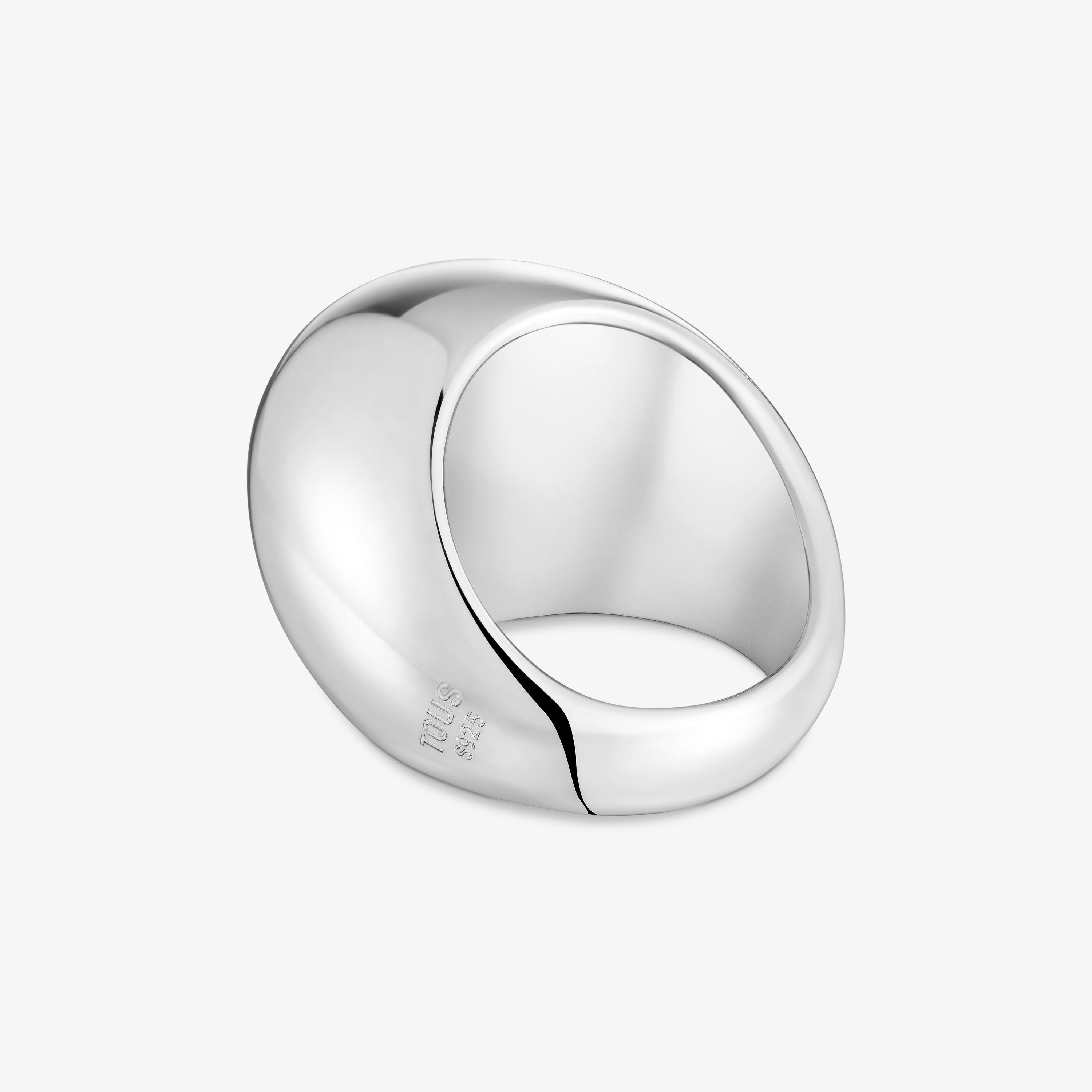 Wide silver Dome ring Warm