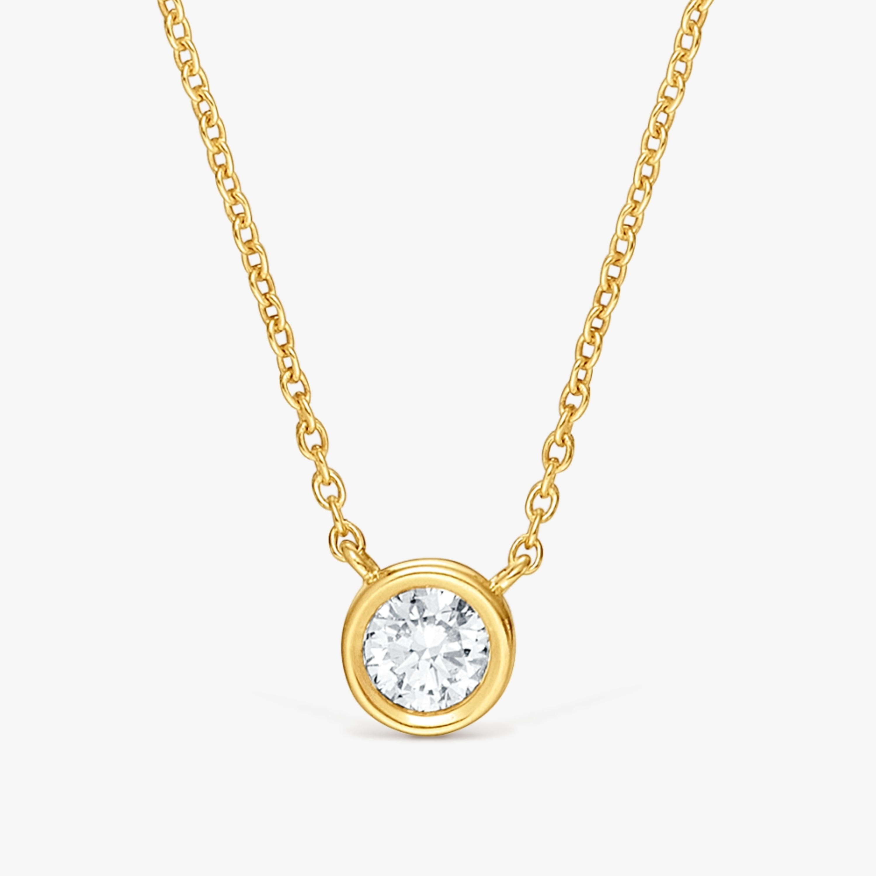 Short Necklace with 18K gold vermeil and laboratory-grown diamond Line LGD