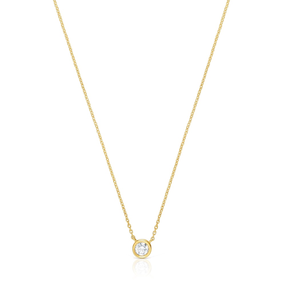 Short Necklace with 18kt gold plating over silver and laboratory-grown diamond Line LGD