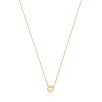 Short Necklace with 18kt gold plating over silver and laboratory-grown diamond Line LGD