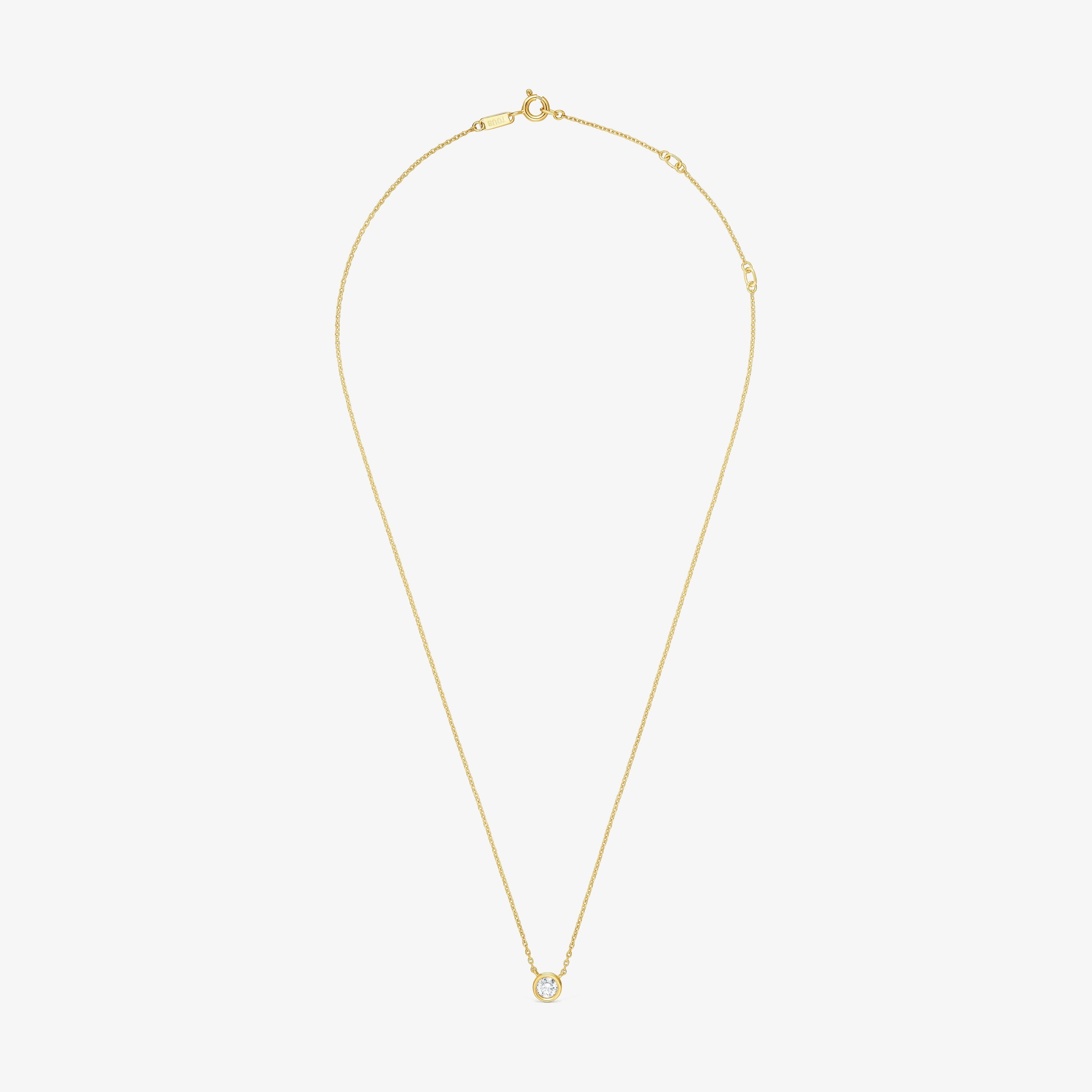 Short Necklace with 18K gold vermeil and laboratory-grown diamond Line LGD