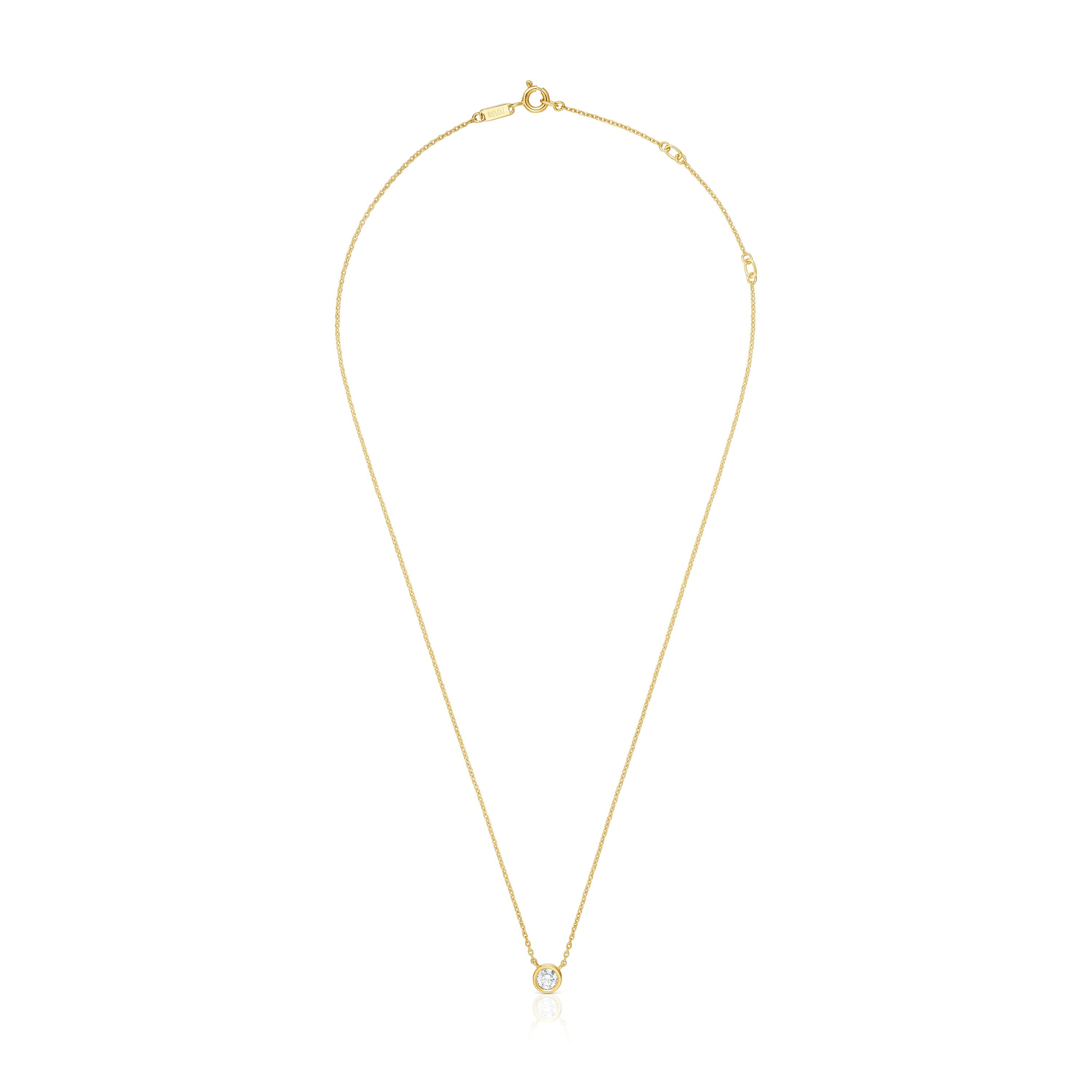 Collar corto con baño de oro 18 kt sobre plata y diamante creado en laboratorio Line LGD