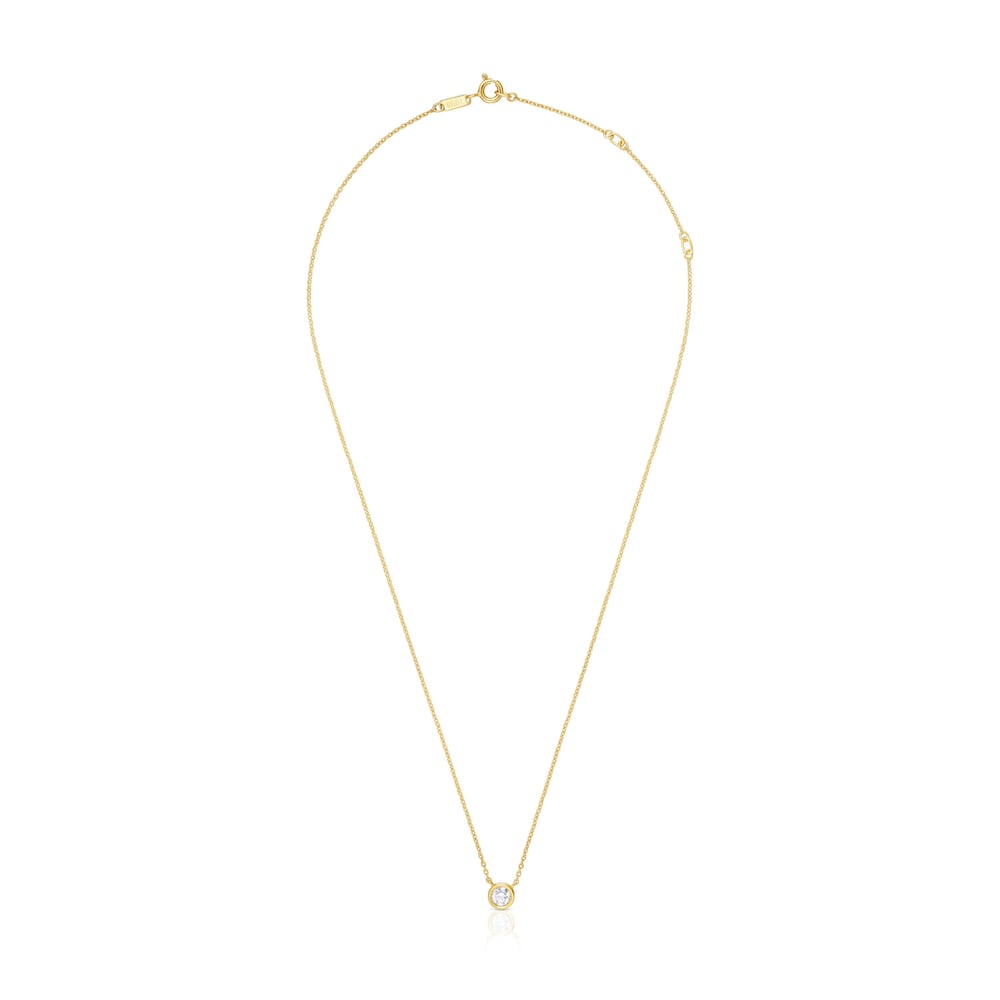 Short Necklace with 18kt gold plating over silver and laboratory-grown diamond Line LGD