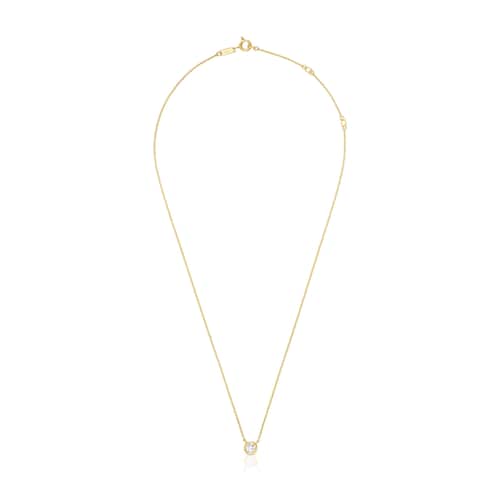 Collar corto con baño de oro 18 kt sobre plata y diamante creado en laboratorio Line LGD