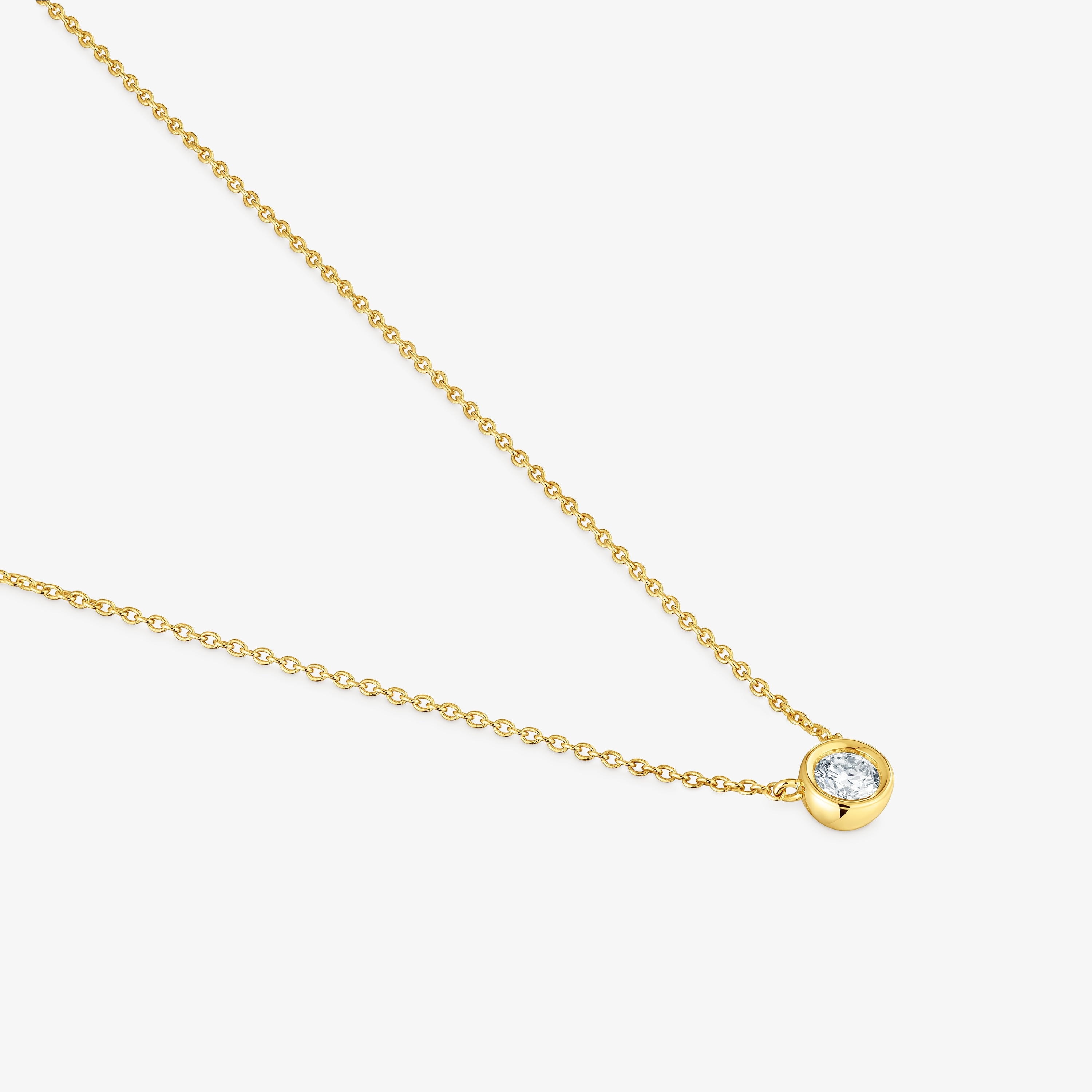 Short Necklace with 18K gold vermeil and laboratory-grown diamond Line LGD