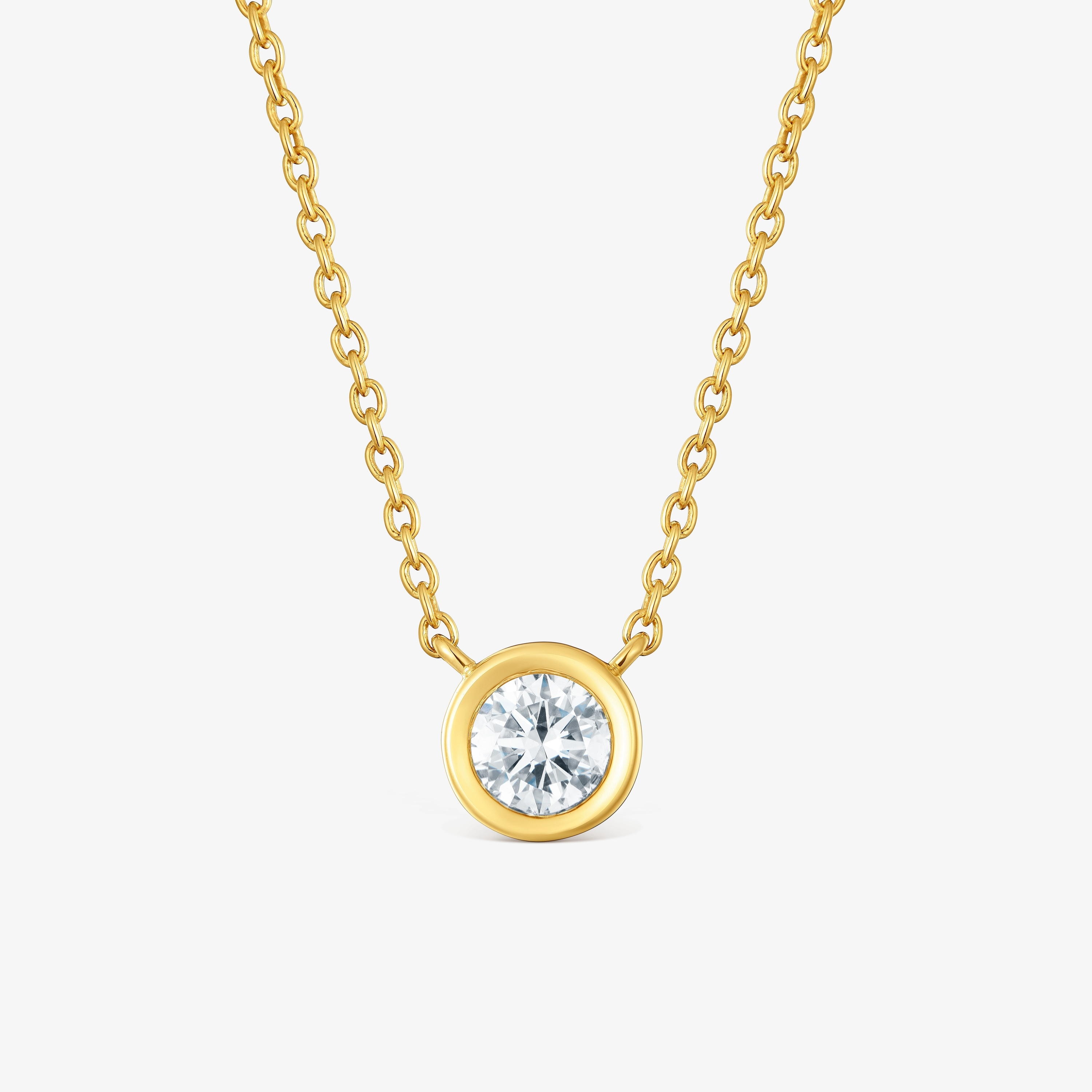 Short Necklace with 18K gold vermeil and laboratory-grown diamond Line LGD