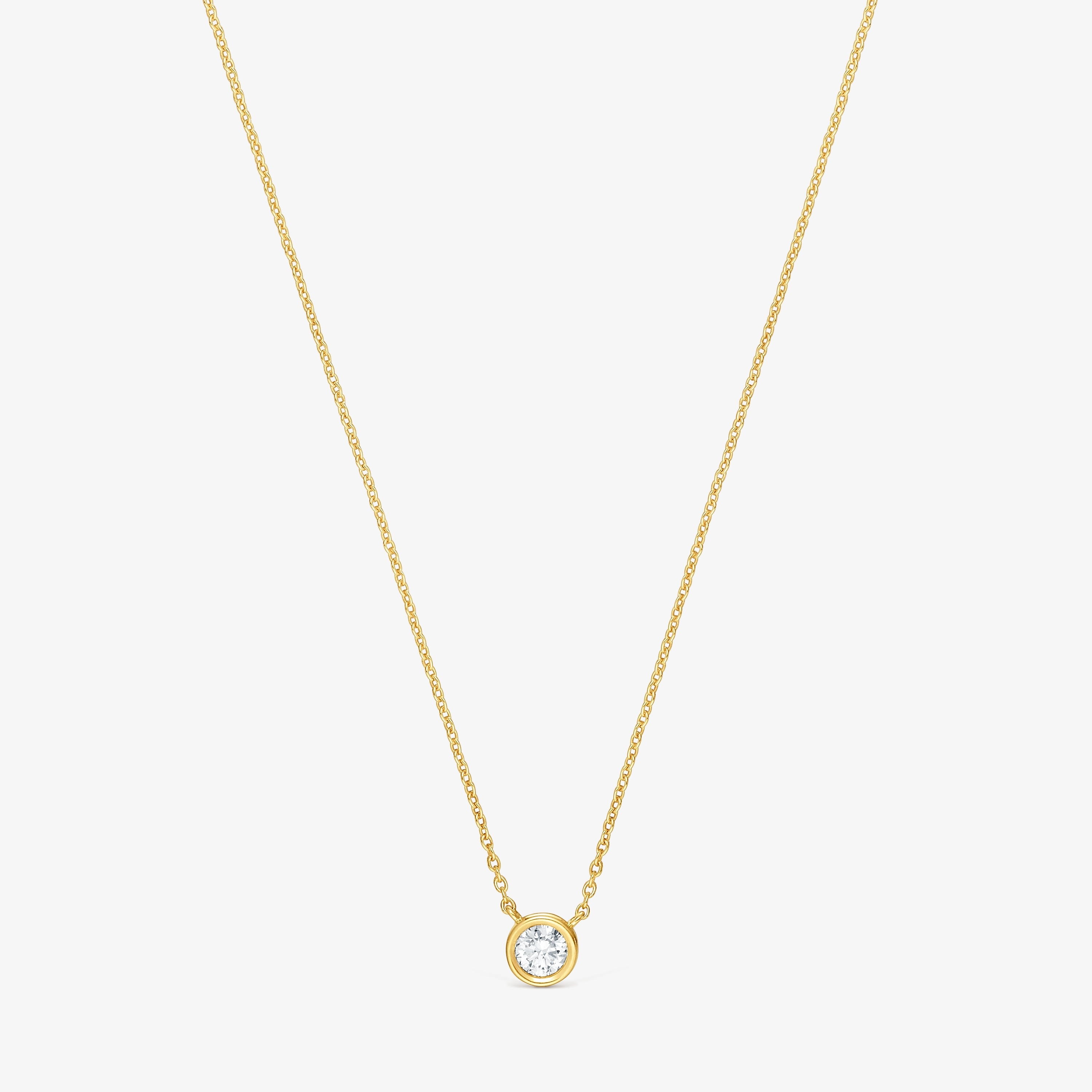 Short Necklace with 18K gold vermeil and laboratory-grown diamond Line LGD
