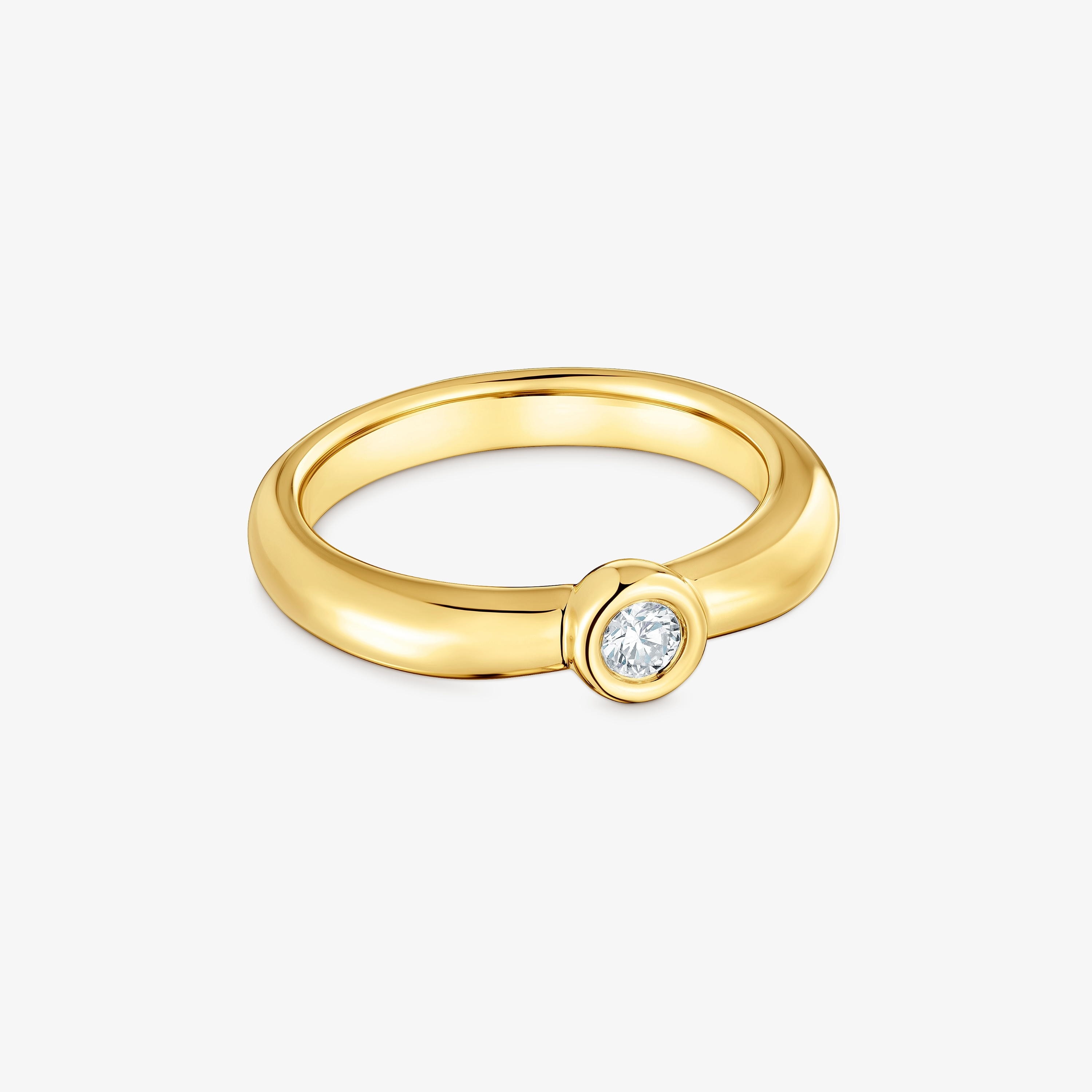18K gold vermeil Wide ring with laboratory-grown diamond Line LGD